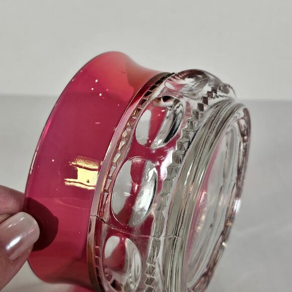Tiffin Franciscan Kings Crown Ruby Cranberry Flashed Finger Bowl - Picture 4 of 11